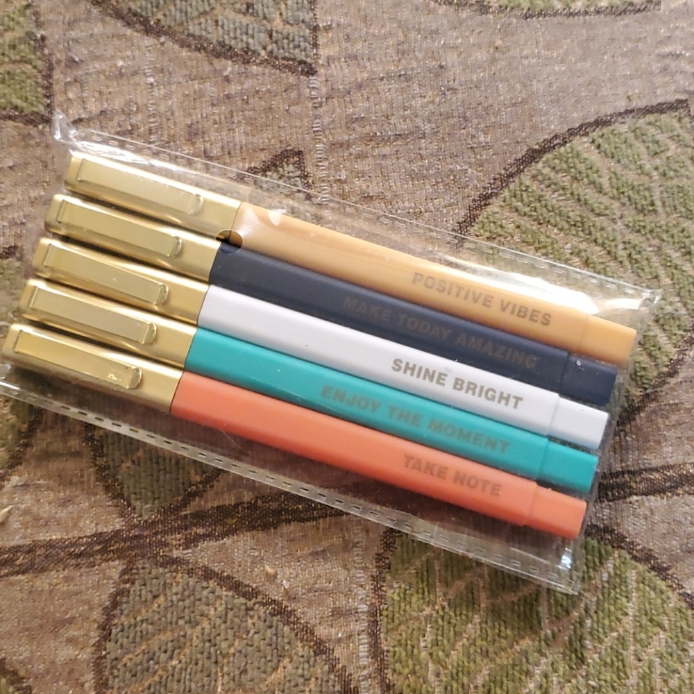 Black ink pens.